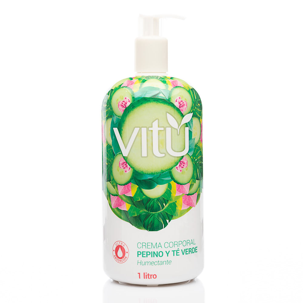 Crema Vitú Corporal Pepino Y Té Verde 1L