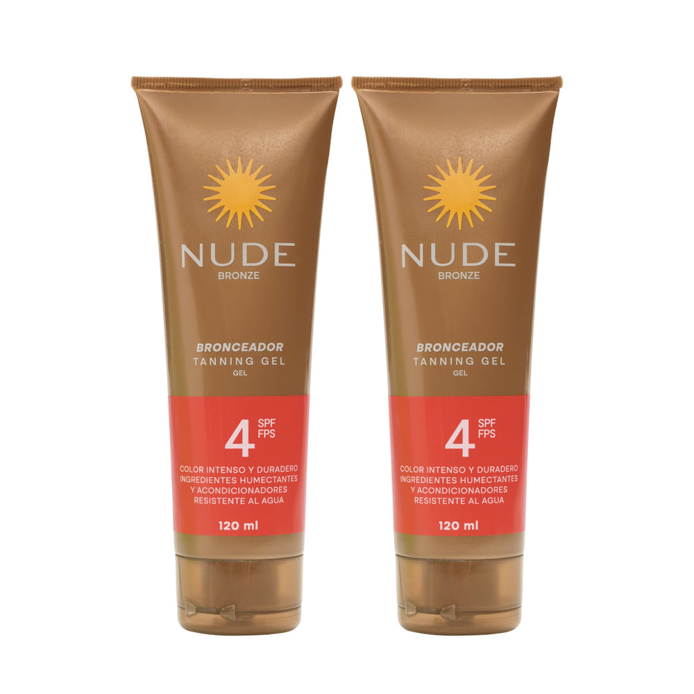 Bronceador Nude En Gel Spf4 120ml X2 uds.